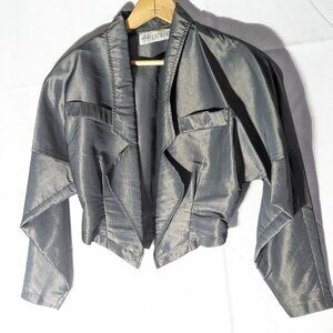 Flamingo Slate Gray Bolero Jacket Unique Design Hard Finish Nylon Bust 34”
